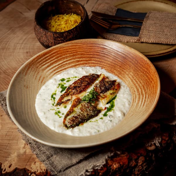 Sea Bass met curry en rijst